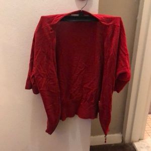 Short sleeve red cardigan